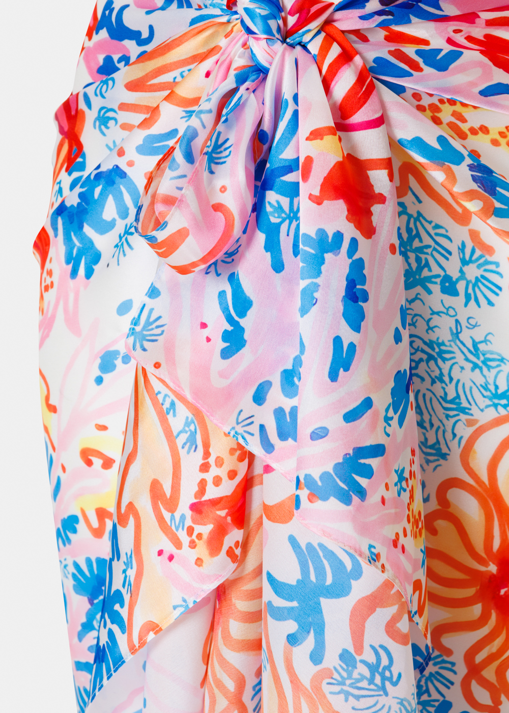 Colorful Pareo w/ Flowers Pattern